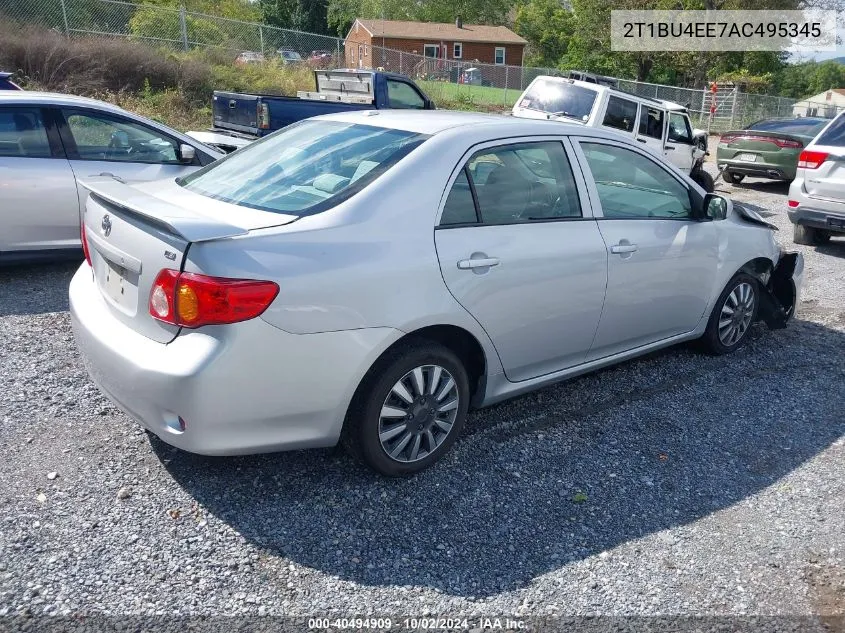 2010 Toyota Corolla Le VIN: 2T1BU4EE7AC495345 Lot: 40494909