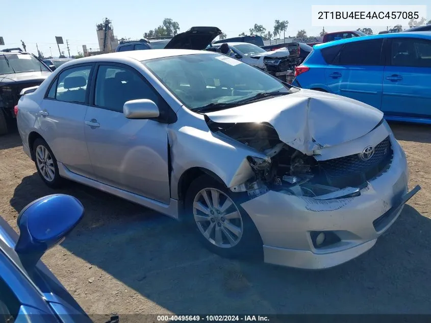 2010 Toyota Corolla S VIN: 2T1BU4EE4AC457085 Lot: 40495649