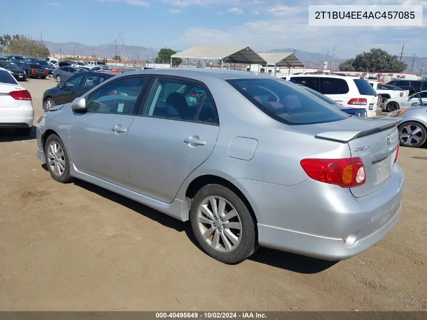 2010 Toyota Corolla S VIN: 2T1BU4EE4AC457085 Lot: 40495649