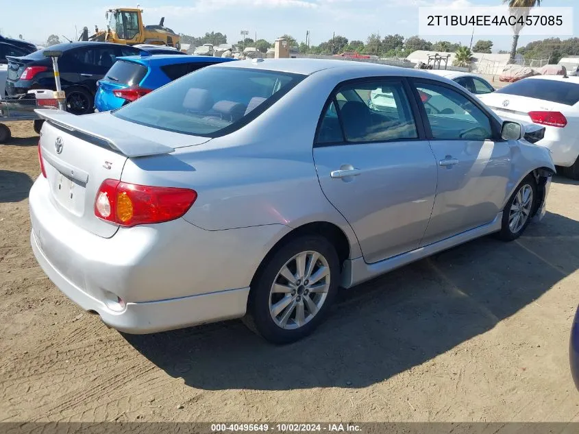 2010 Toyota Corolla S VIN: 2T1BU4EE4AC457085 Lot: 40495649