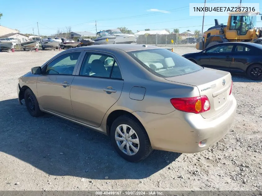 2010 Toyota Corolla Le VIN: 1NXBU4EE7AZ257316 Lot: 40499167