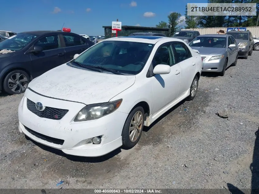 2010 Toyota Corolla S VIN: 2T1BU4EE1AC288952 Lot: 40500843