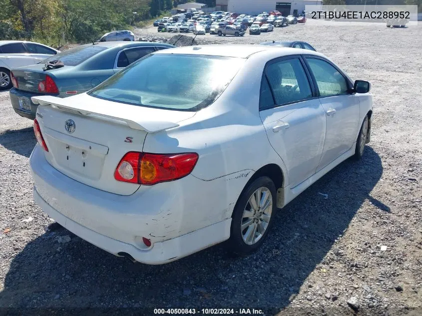 2010 Toyota Corolla S VIN: 2T1BU4EE1AC288952 Lot: 40500843