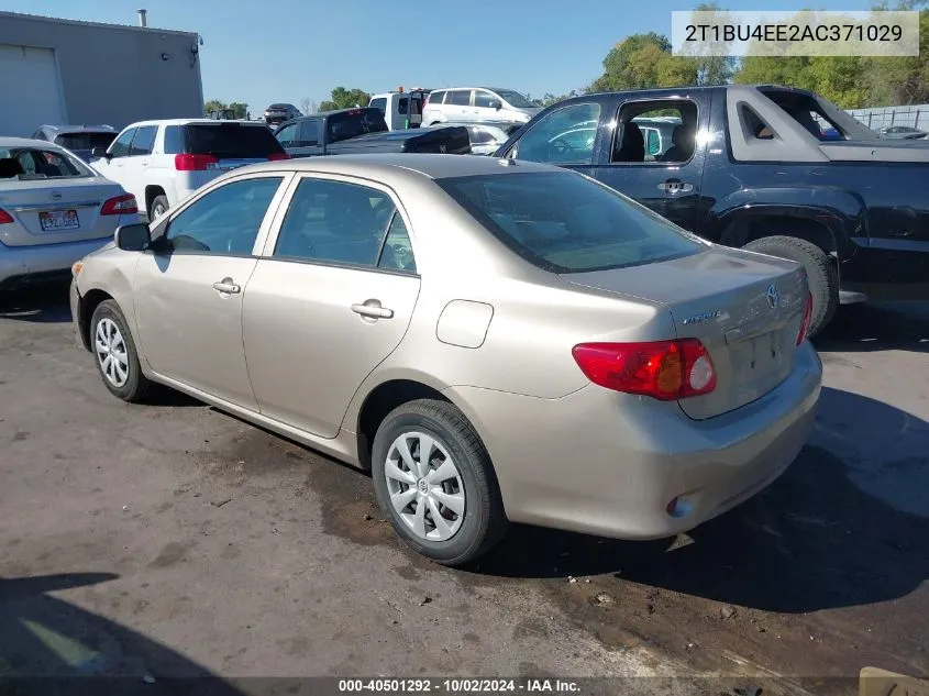 2010 Toyota Corolla Le VIN: 2T1BU4EE2AC371029 Lot: 40501292