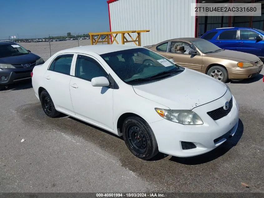 2010 Toyota Corolla Le VIN: 2T1BU4EE2AC331680 Lot: 40501994