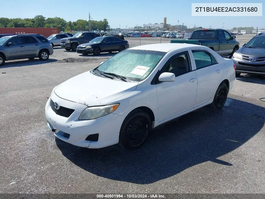 2010 Toyota Corolla Le VIN: 2T1BU4EE2AC331680 Lot: 40501994