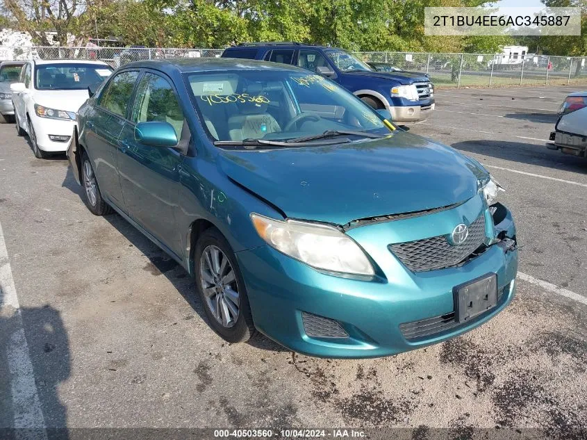 2010 Toyota Corolla Le VIN: 2T1BU4EE6AC345887 Lot: 40503560