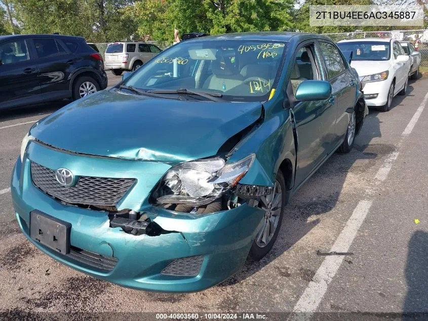 2010 Toyota Corolla Le VIN: 2T1BU4EE6AC345887 Lot: 40503560