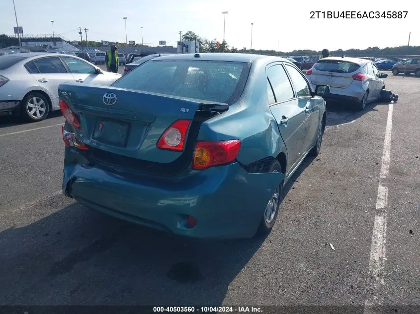 2010 Toyota Corolla Le VIN: 2T1BU4EE6AC345887 Lot: 40503560