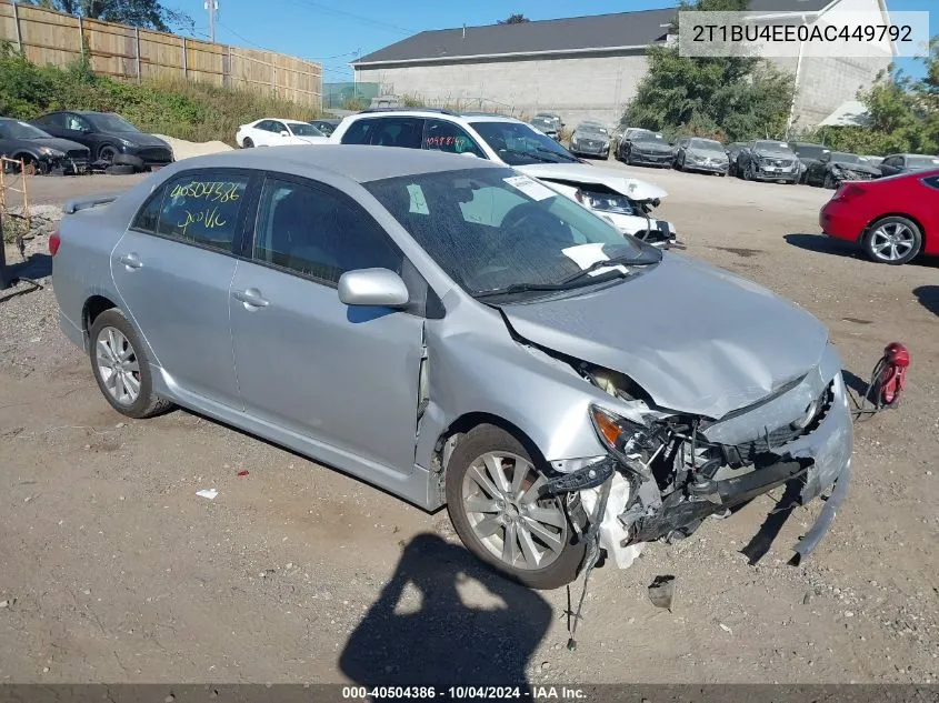 2010 Toyota Corolla S VIN: 2T1BU4EE0AC449792 Lot: 40504386