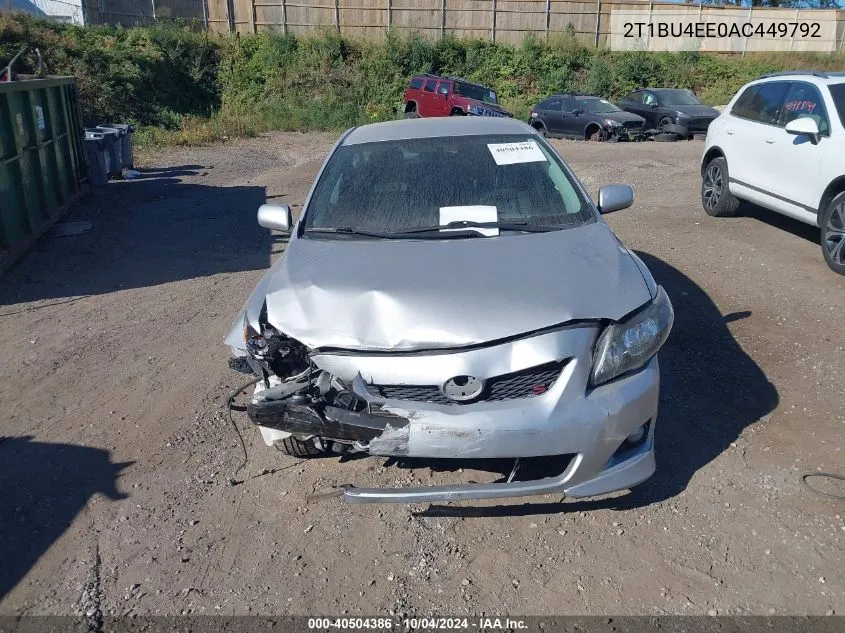 2010 Toyota Corolla S VIN: 2T1BU4EE0AC449792 Lot: 40504386