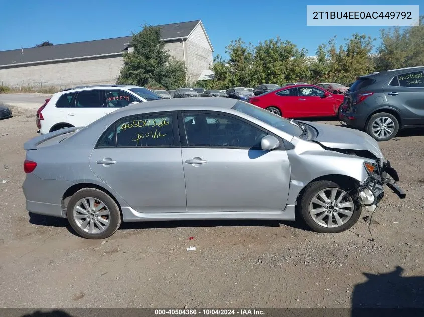 2010 Toyota Corolla S VIN: 2T1BU4EE0AC449792 Lot: 40504386