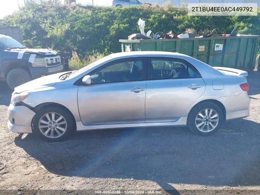 2010 Toyota Corolla S VIN: 2T1BU4EE0AC449792 Lot: 40504386