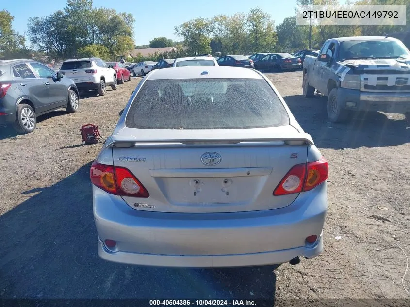 2010 Toyota Corolla S VIN: 2T1BU4EE0AC449792 Lot: 40504386