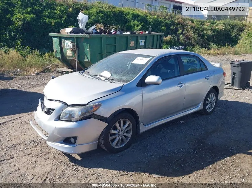 2010 Toyota Corolla S VIN: 2T1BU4EE0AC449792 Lot: 40504386