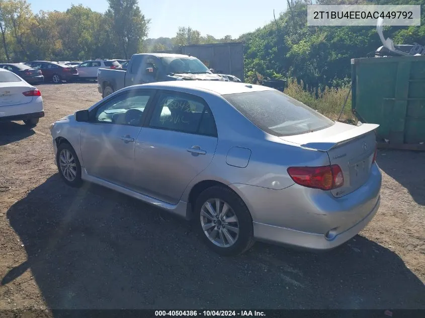 2010 Toyota Corolla S VIN: 2T1BU4EE0AC449792 Lot: 40504386