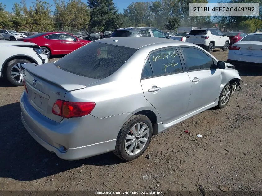 2010 Toyota Corolla S VIN: 2T1BU4EE0AC449792 Lot: 40504386