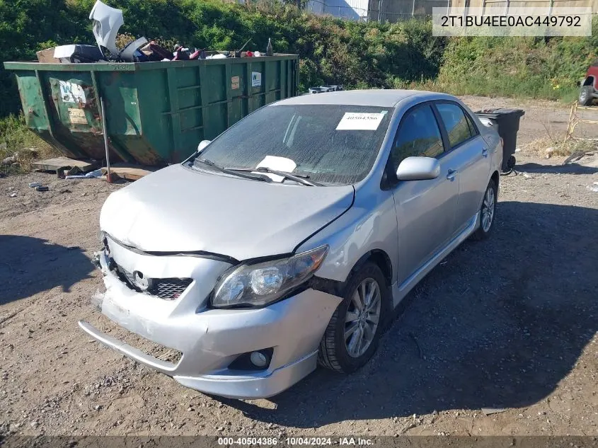 2010 Toyota Corolla S VIN: 2T1BU4EE0AC449792 Lot: 40504386