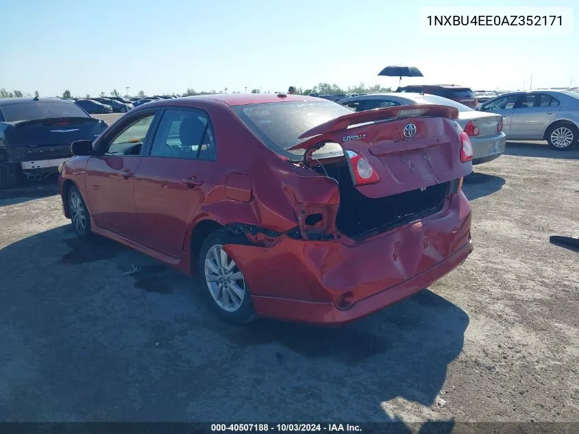 2010 Toyota Corolla S VIN: 1NXBU4EE0AZ352171 Lot: 40507188