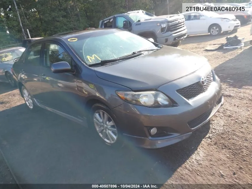 2010 Toyota Corolla S VIN: 2T1BU4EE0AC480945 Lot: 40507896