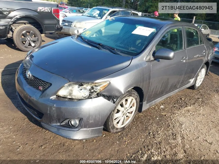 2010 Toyota Corolla S VIN: 2T1BU4EE0AC480945 Lot: 40507896