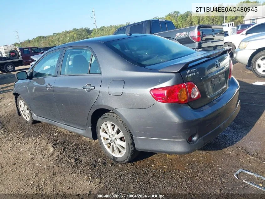 2010 Toyota Corolla S VIN: 2T1BU4EE0AC480945 Lot: 40507896