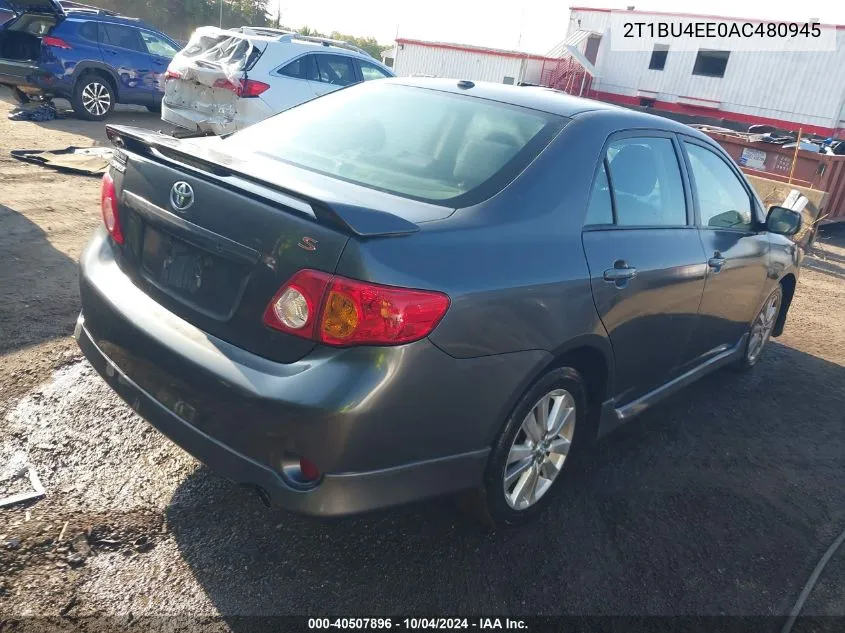 2010 Toyota Corolla S VIN: 2T1BU4EE0AC480945 Lot: 40507896