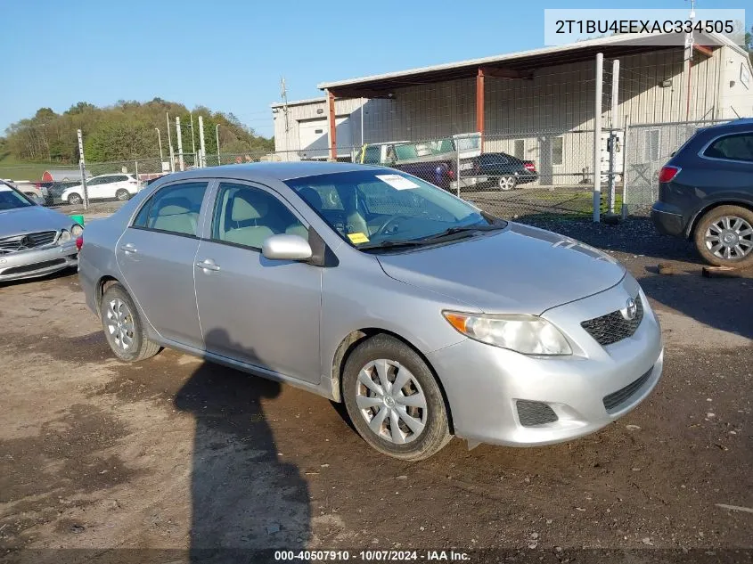 2010 Toyota Corolla Le VIN: 2T1BU4EEXAC334505 Lot: 40507910