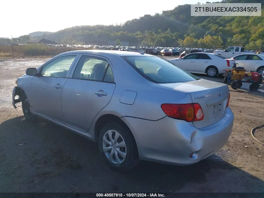 2010 Toyota Corolla Le VIN: 2T1BU4EEXAC334505 Lot: 40507910