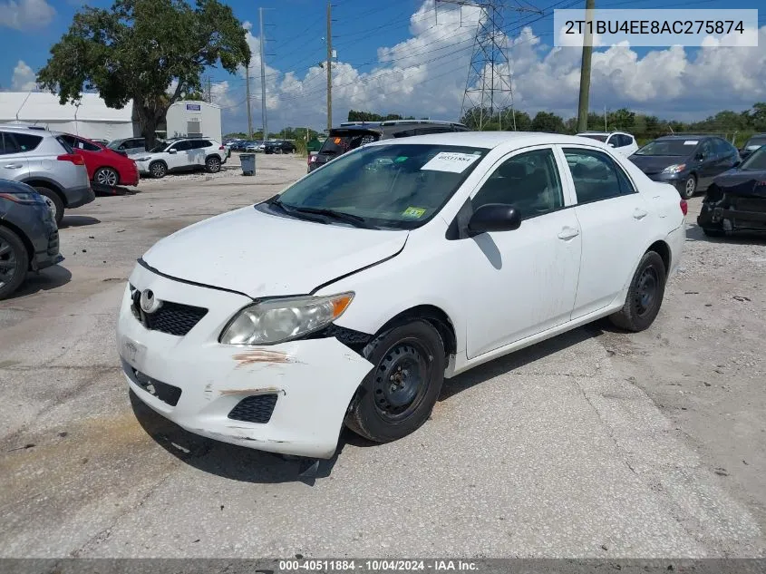 2010 Toyota Corolla VIN: 2T1BU4EE8AC275874 Lot: 40511884