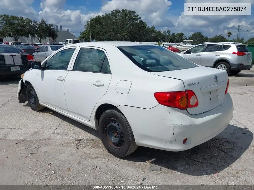 2010 Toyota Corolla VIN: 2T1BU4EE8AC275874 Lot: 40511884