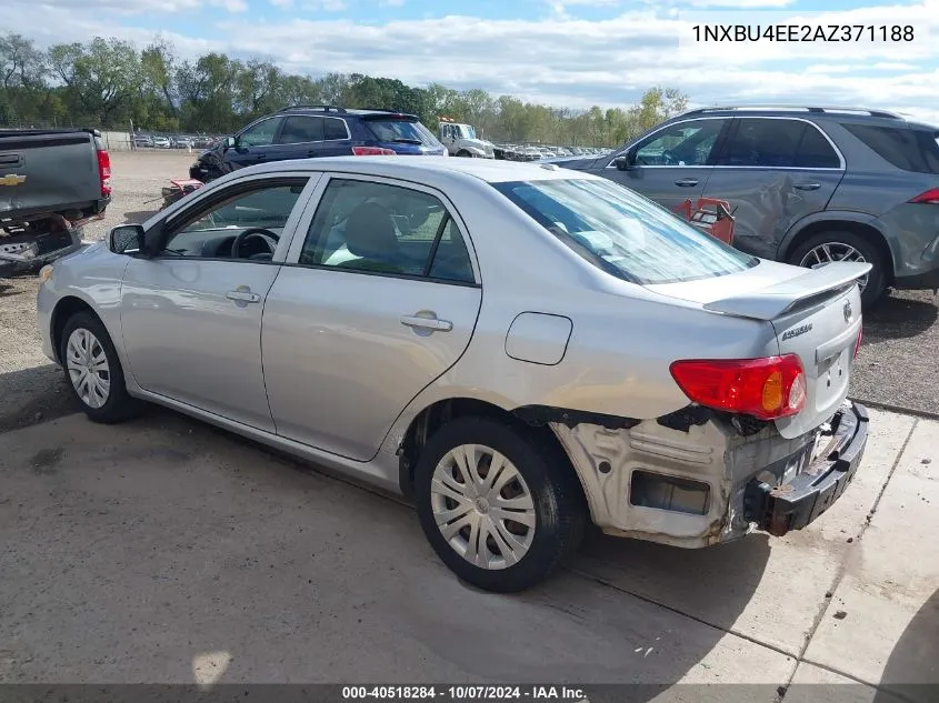 2010 Toyota Corolla Le VIN: 1NXBU4EE2AZ371188 Lot: 40518284