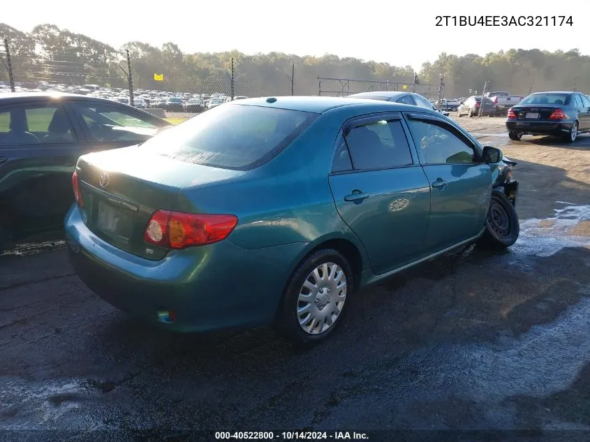 2010 Toyota Corolla Le VIN: 2T1BU4EE3AC321174 Lot: 40522800