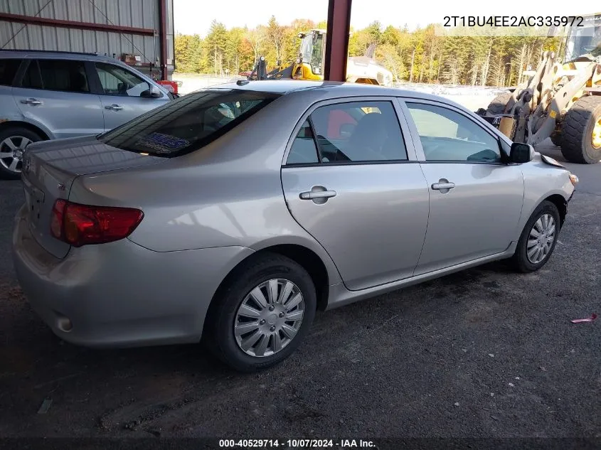 2010 Toyota Corolla S/Le/Xle VIN: 2T1BU4EE2AC335972 Lot: 40529714