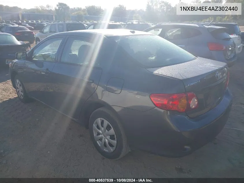 2010 Toyota Corolla S/Le/Xle VIN: 1NXBU4EE4AZ302440 Lot: 40537539