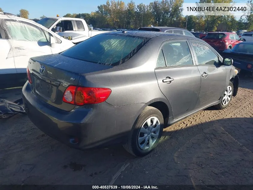 2010 Toyota Corolla S/Le/Xle VIN: 1NXBU4EE4AZ302440 Lot: 40537539