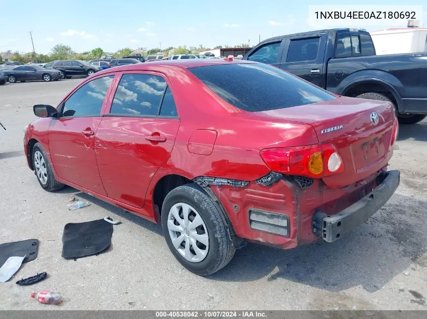 2010 Toyota Corolla Le VIN: 1NXBU4EE0AZ180692 Lot: 40538042