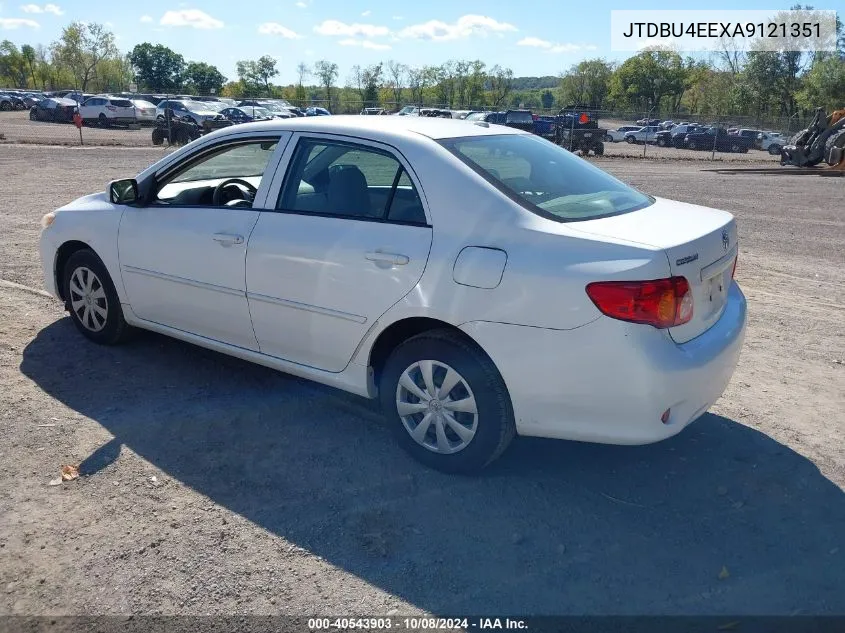 2010 Toyota Corolla Le VIN: JTDBU4EEXA9121351 Lot: 40543903