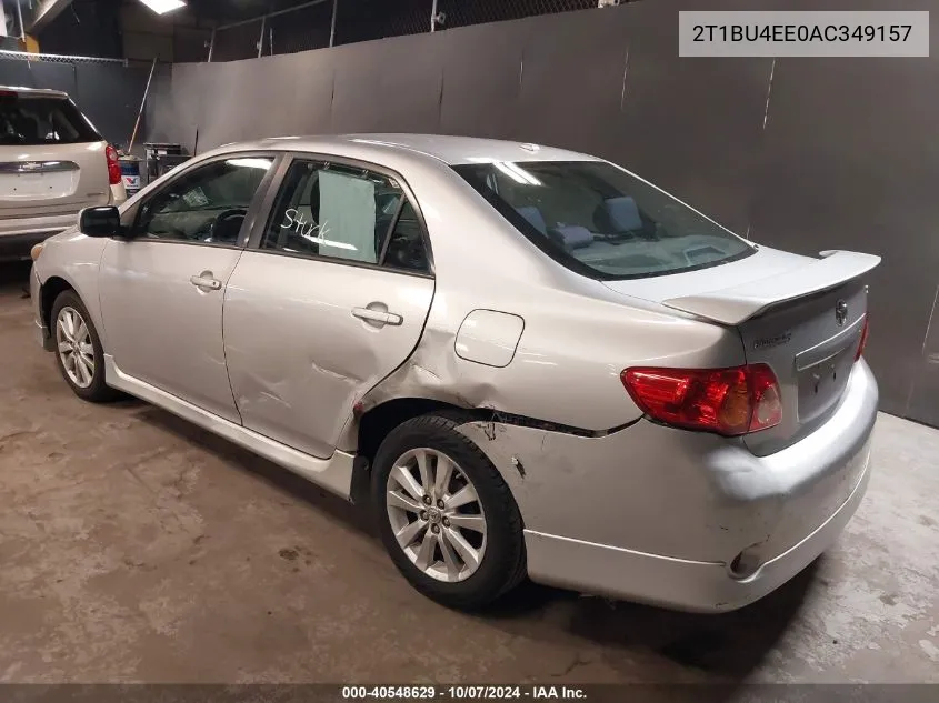 2010 Toyota Corolla S VIN: 2T1BU4EE0AC349157 Lot: 40548629