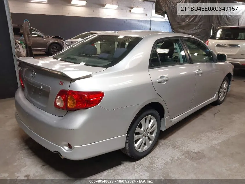 2010 Toyota Corolla S VIN: 2T1BU4EE0AC349157 Lot: 40548629