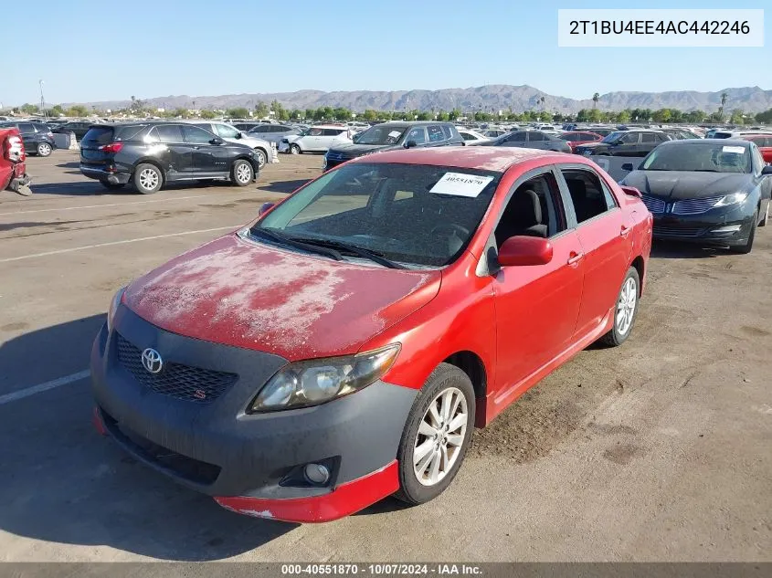 2010 Toyota Corolla S VIN: 2T1BU4EE4AC442246 Lot: 40551870