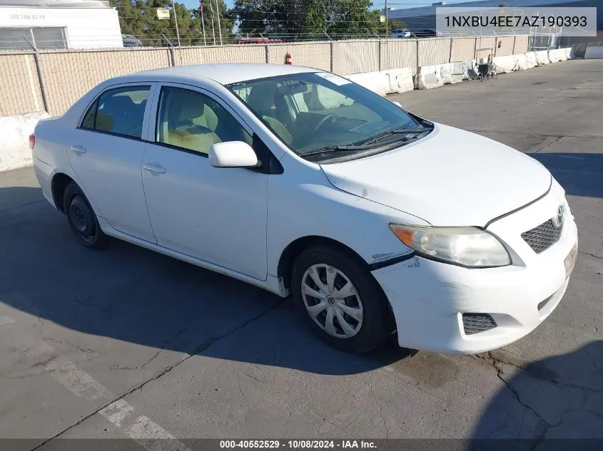 2010 Toyota Corolla Le VIN: 1NXBU4EE7AZ190393 Lot: 40552529