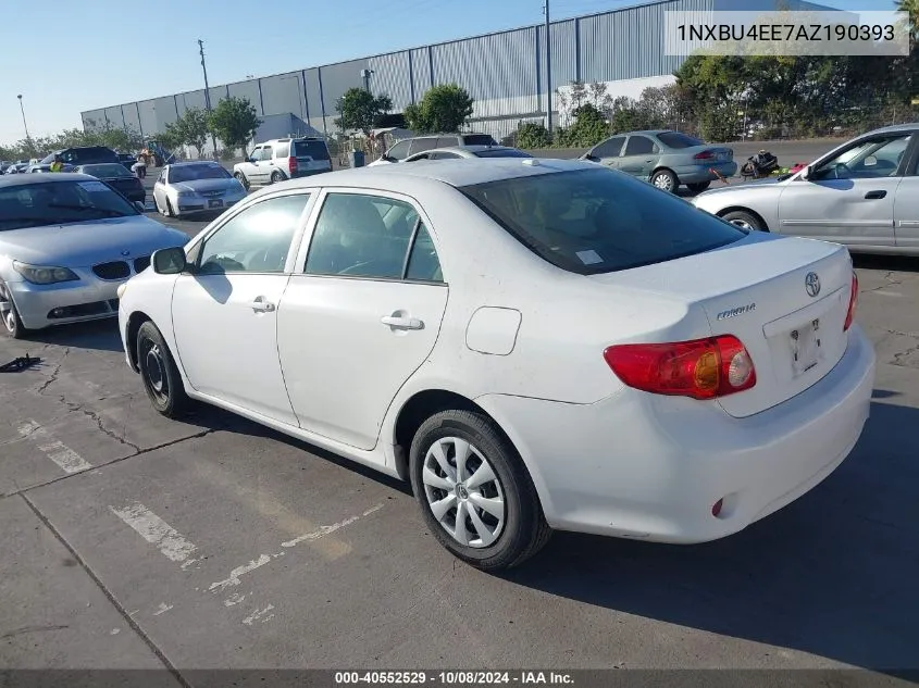 2010 Toyota Corolla Le VIN: 1NXBU4EE7AZ190393 Lot: 40552529