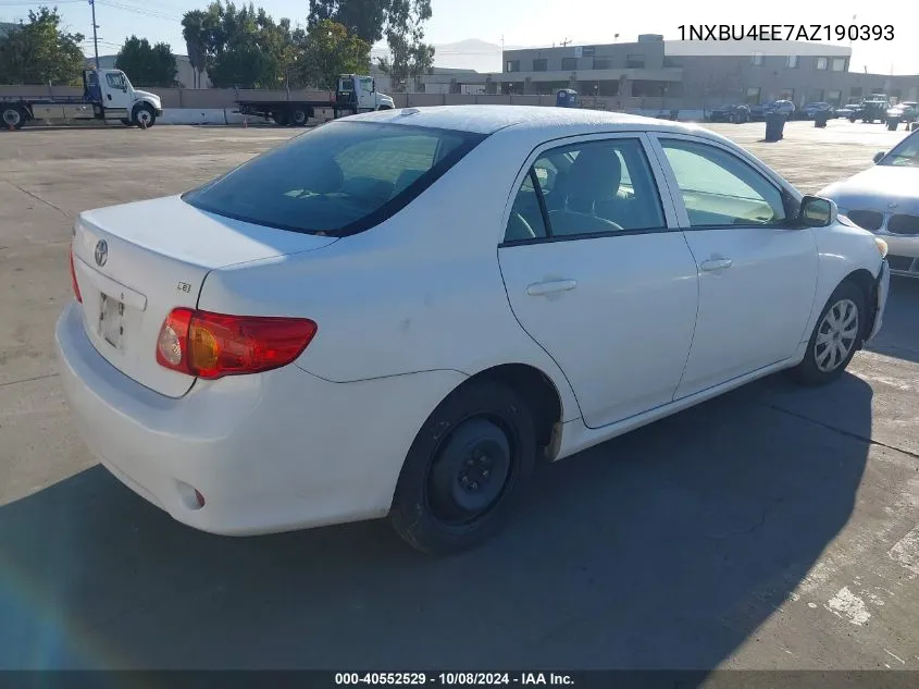 2010 Toyota Corolla Le VIN: 1NXBU4EE7AZ190393 Lot: 40552529