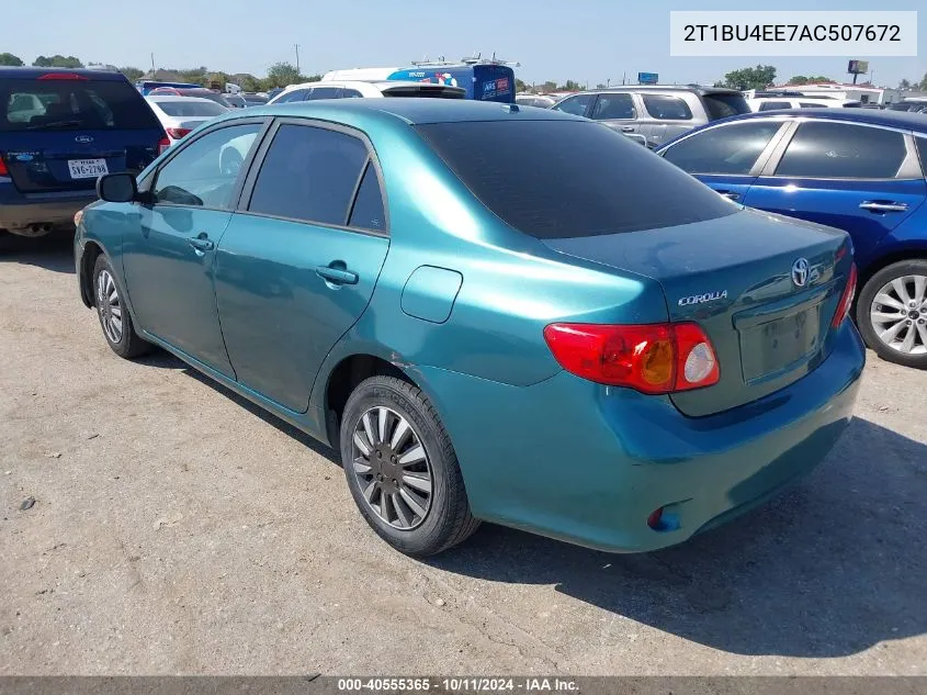 2010 Toyota Corolla Le VIN: 2T1BU4EE7AC507672 Lot: 40555365