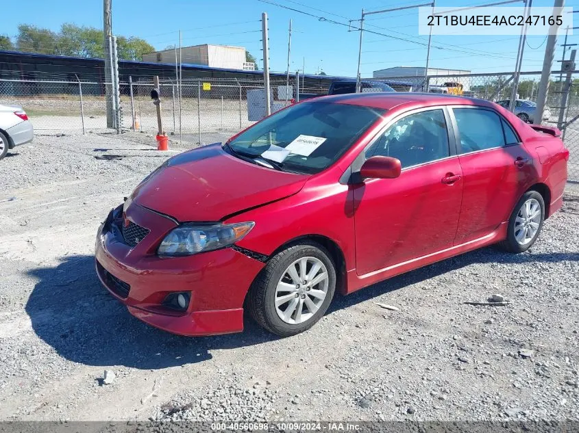 2010 Toyota Corolla S VIN: 2T1BU4EE4AC247165 Lot: 40560698