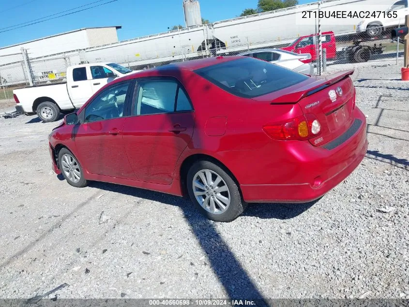 2010 Toyota Corolla S VIN: 2T1BU4EE4AC247165 Lot: 40560698