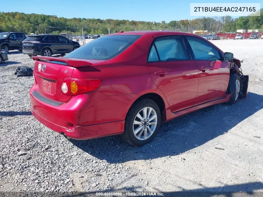 2010 Toyota Corolla S VIN: 2T1BU4EE4AC247165 Lot: 40560698