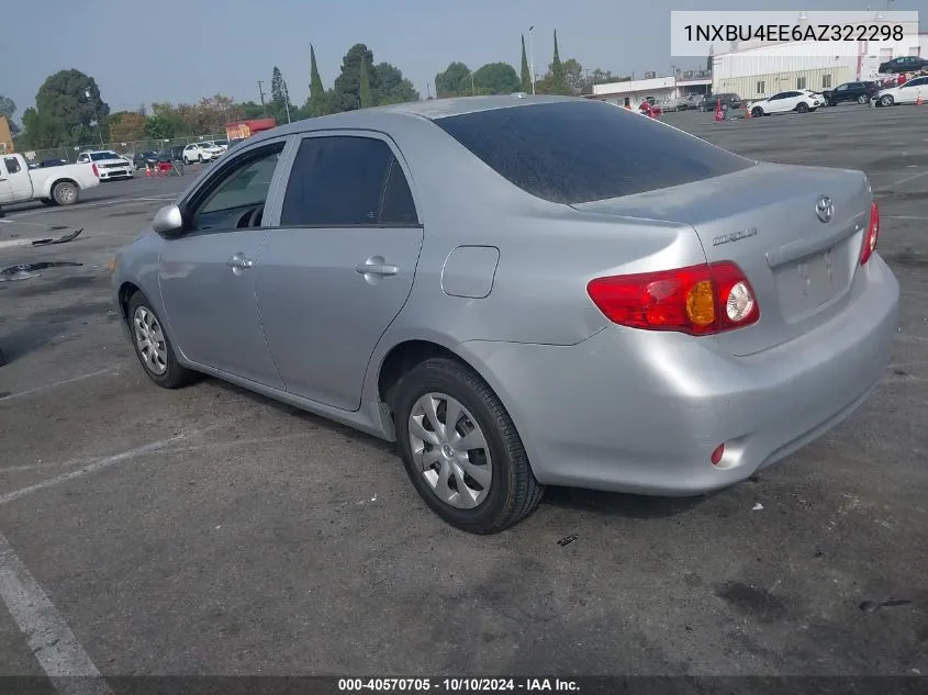 2010 Toyota Corolla Le VIN: 1NXBU4EE6AZ322298 Lot: 40570705