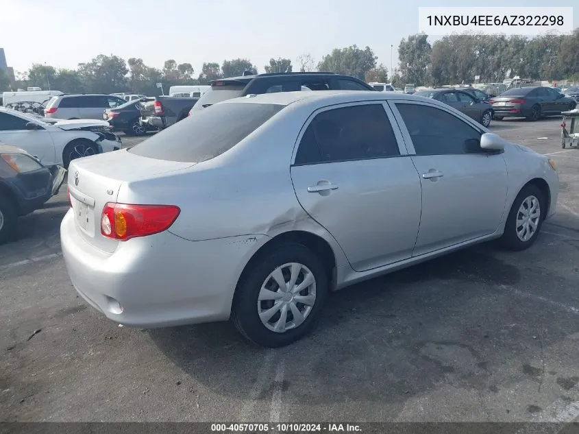 2010 Toyota Corolla Le VIN: 1NXBU4EE6AZ322298 Lot: 40570705